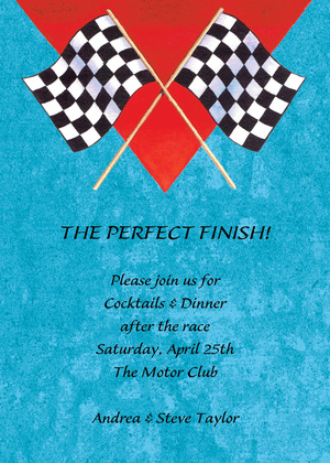 Ivory Racing Flags Race Invitations