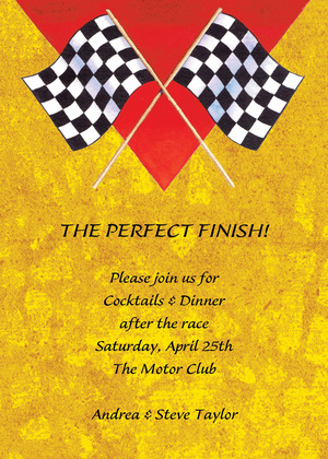 Featuring Two Racing Flags Invitation