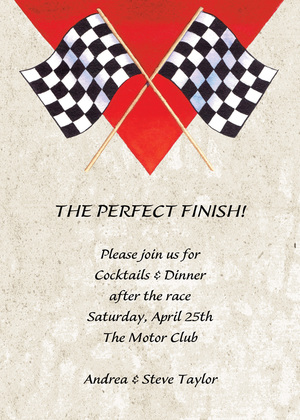 Finish Two Racing Flags Invitation