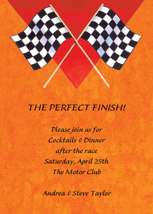 Ivory Racing Flags Race Invitations