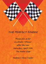 Orange Texture Two Racing Flags Invite