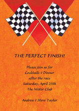 Orange Texture Two Racing Flags Invite