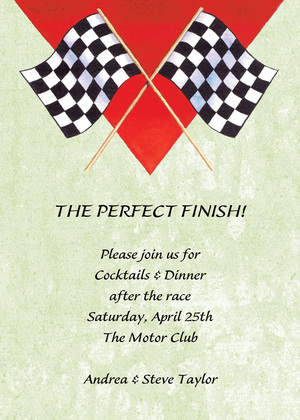 Finish Two Racing Flags Invitation