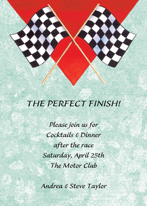 Celebration Racing Flags Sage Invitations