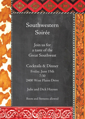 Brown Southwestern Paisley Trim Invitation