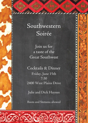 Beautiful Southwestern Paisley Trim Invitation