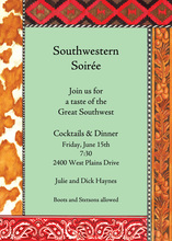 Mint Southwestern Paisley Trim Invitation