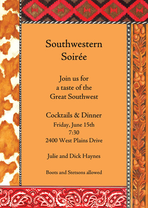 Brown Southwestern Paisley Trim Invitation