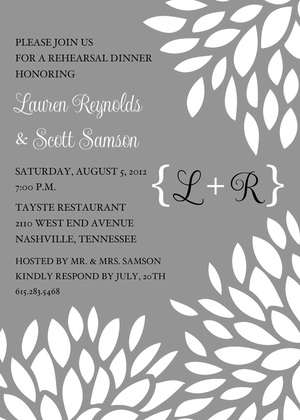 Monogram Lavender White Floral Invitations