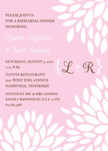 Monogram Pink White Floral Invitations