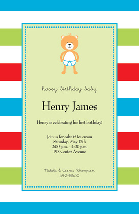 Simple Baby Bear Invitations