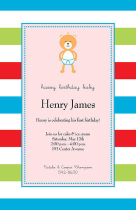 Baby Bear Yellow Invitations