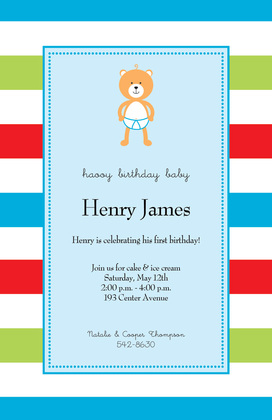 Simple Baby Bear Invitations