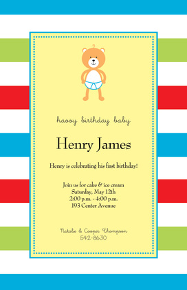 Baby Bear Pink Invitations