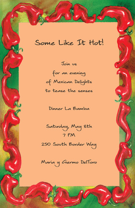 Red Hot Peppers Chili Mint Invitations