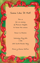 Red Hot Peppers Chili Orange Invitations