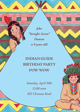 Native American Indian Blue Invitations