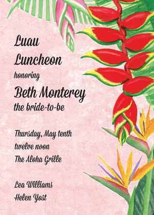 Tropical Floral Rainforest Sage Invitations