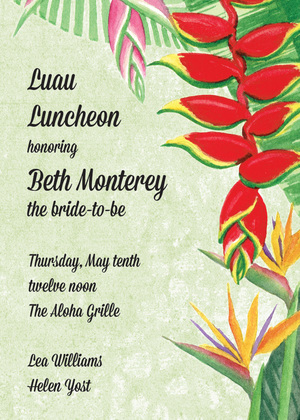 Tropical Floral Rainforest Pink Invitations