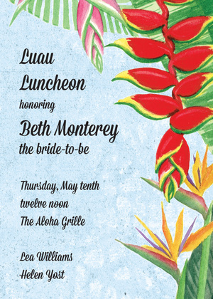 Tropical Floral Rainforest Ivory Invitations