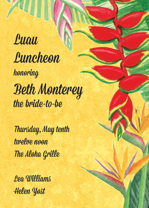 Tropical Floral Rainforest Sage Invitations