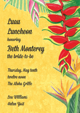 Tropical Floral Rainforest Yellow Invitations