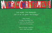 Merry Christmas Green Invitations