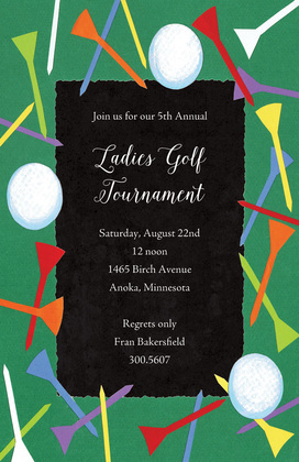 Golf Tease Sky Blue Invitations