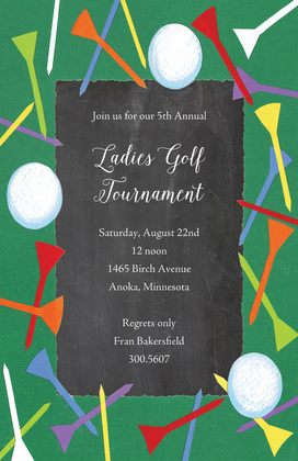 Golf Tease Navy Invitations