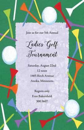 Golf Tease Lavender Pink Invitations