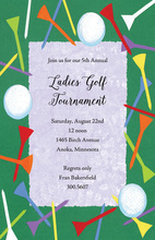 Golf Tease Lavender Border Invites