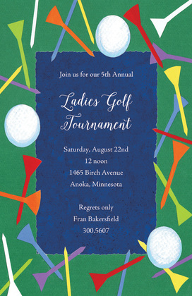 Golf Tease Sky Blue Invitations