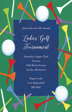 Golf Tease Navy Invitations