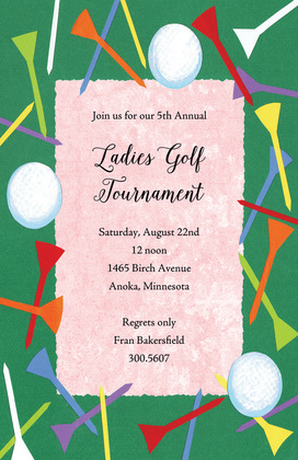 Golf Tease Sky Blue Invitations