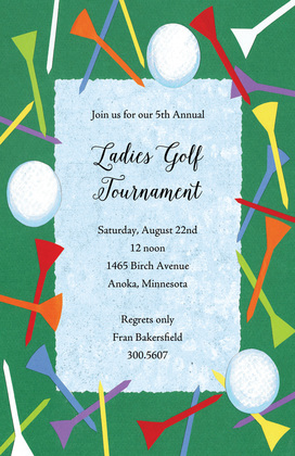 Golf Tease Lavender Pink Invitations