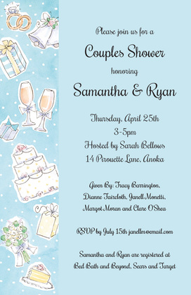 Side Wedding Elements Collage Invitations