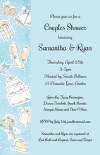 Wedding Elements Blue Collage Invitations