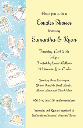 Side Wedding Collage Invitations