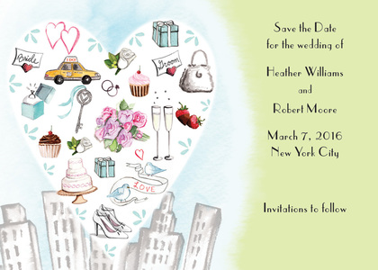 City Love Style Grey Invitation