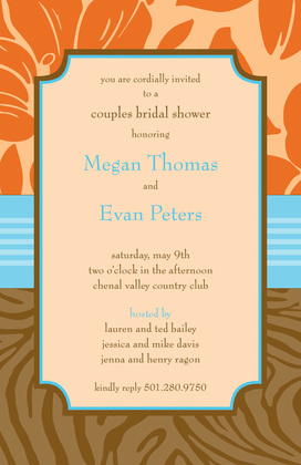 Modern Orange Paisley Invites