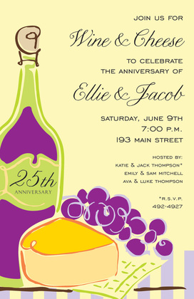 Fine Wine Cheese Creme Invitations