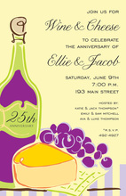 Wine Cheese Bright Yellow Invitations