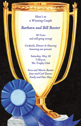 Winning Golden Trophy Khaki Invitations