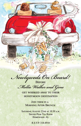 Nostalgia Honneymoon Car Wedding Invitations