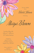 Watercolor Gerbers Orange Invitations