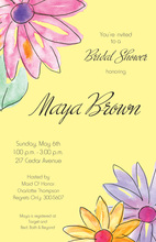 Watercolor Gerbers Yellow Invitations