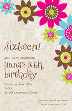 Abstract Floral Ivory Invitations