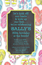 Watercolor Flip Flops Birthday Invitations