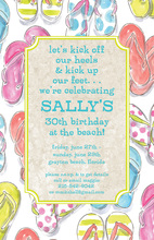 Ivory Flip Flops Birthday Invitations