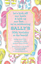 Pink Classy Flip Flops Birthday Invites